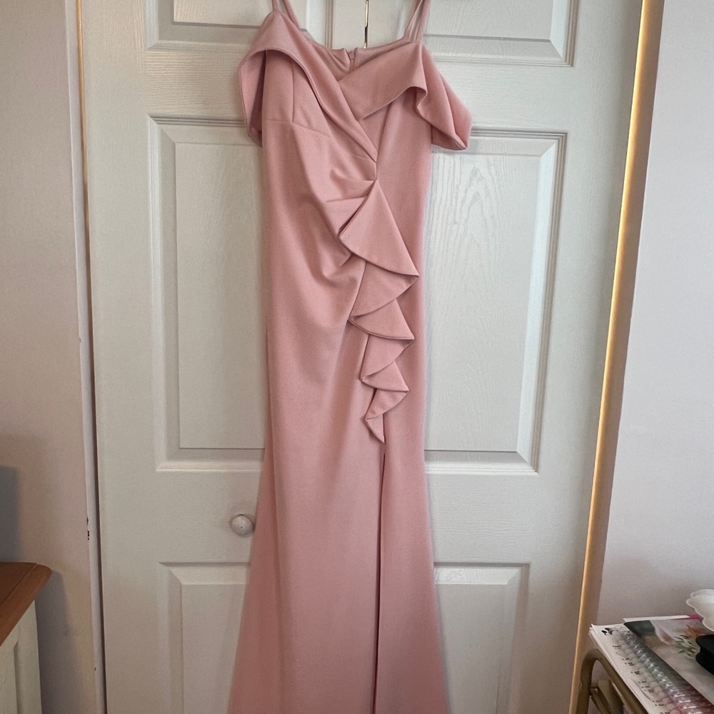 Elegant Pink Ruffle Dress